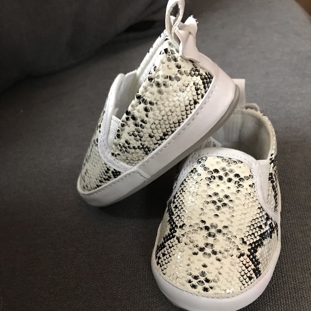 Little Me baby snakeskin sneakers